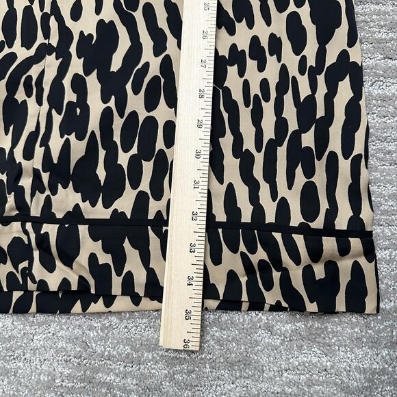 LOFT Dress Womens 8 Brown Black Animal Print Long Sleeve Shift Pockets Career - Picture 13 of 14